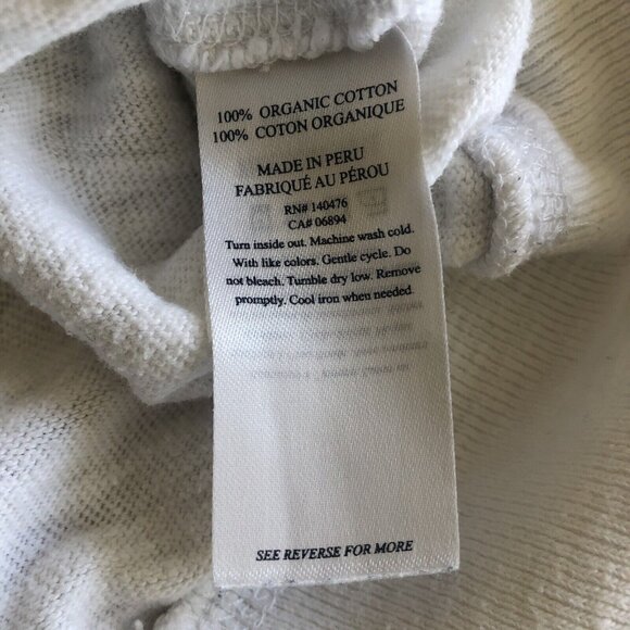 Faherty Hoodie Sunwashed Slub Long Sleeve Hooded drawstring White Mens XS - Picture 5 of 6